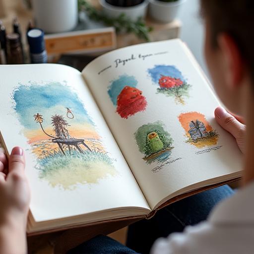 Portfolio étudiant aquarelle